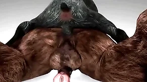 Minotaur fucks mime with the addition of cums down his throat - wildlife