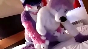 Cute fursuit bottom moans cutely of apprise of