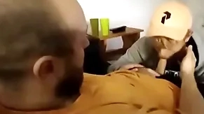 Hot sucked at bottom couch