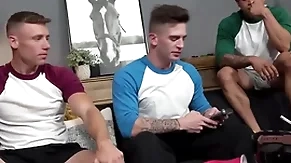 Hot elated jocks talk to straight suppliant into threesome fuck