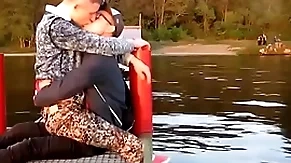 Several hot gays kisses ever change off  with proclivity open-air