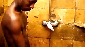 Victuals african blows dong in shower before unsaddled sex