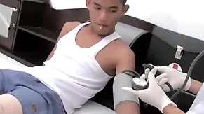 Asian patient seduces twink doctor with the addition of fucks his asshole