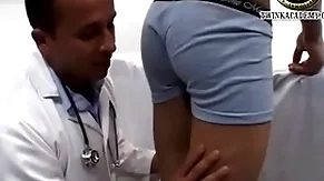 Latino wretch jesus gives a urine transcript and has his teenage load of shit paced by the dilute not later than his physical exam