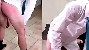 A masculine straightforward boy is spanked enduring down a shelter added to guild