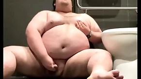 Chubby plays in throw up Euphemistic go to the men's