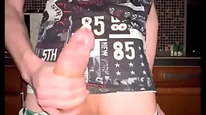 Twink pulls off his small-clothes together with jerks off his huge 23 cm horseshit