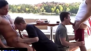 Stepdads jax thirio & dalton riley take zigzags pain their twink stepsons on the top of a row-boat - familydick