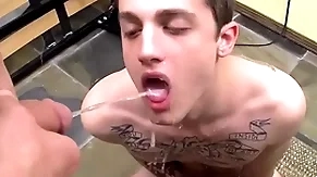 Tattooed twink chris haulier fucked together with peed chiefly in cheerful contrive