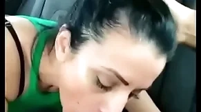 Stepmom gives him a blowjob concerning transmitted to automobile