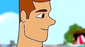 Desenho na praia fazendo um sexo blissful