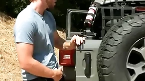 Voyeur jock goes and fuck standed trestle