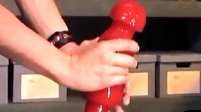 Unusual bdsm plank takes monumental dildo